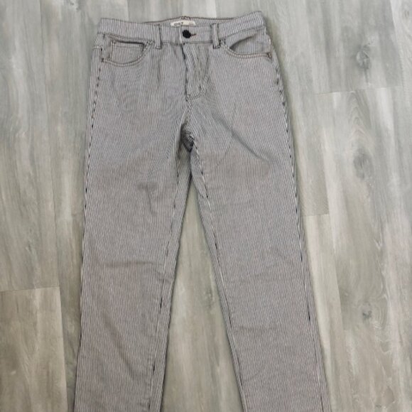 OAT New York Mid Rise Straight Striped Jeans - size 2/26 - Picture 2 of 8